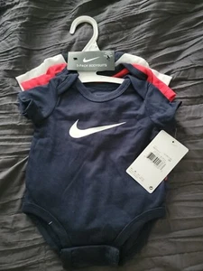 Nike~3 Pack~Bodysuits~Red/white/blue~Newborn-3months. NWT - Picture 1 of 6