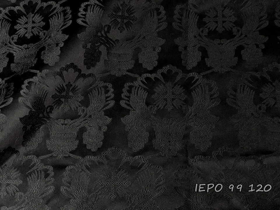 Vestimentas litúrgicas eclesiásticas brocado grego metálico com trigo e uvas - Imagem 1 de 1