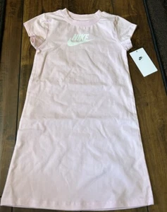 Vestido rosa de algodón talla 6 Nike para niñas nuevo con etiquetas - Imagen 1 de 6