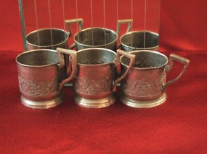 Vintage Russian Tea Coasters - Tea Glass Holder - Podstakannik - Set of 6 - Picture 1 of 6