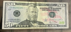 2006 $50.00 Star Note, Low Mintage, #IG 00141185* ( tan) - Picture 1 of 4