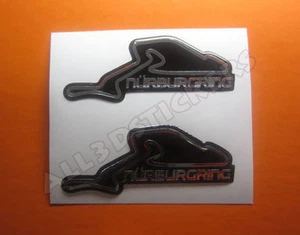 2x3D Stickers Resin Domed Nürburgring Circuit 7x3 cm (2.75x1.18 ") Adhesive - Imagen 1 de 1