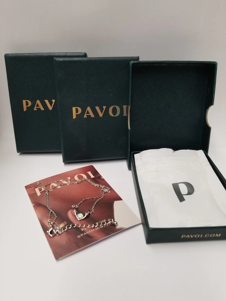 Collar PAVOI Chapado en Oro 14K Creado Ópalo Blanco Cuerno 16" a 18" (Lote de 3) Foto 1 de 4