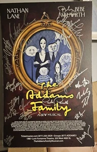 Póster firmado por Addams Family Broadway elenco parcial Nathan Lane, Bebe Neuwirth - Imagen 1 de 4