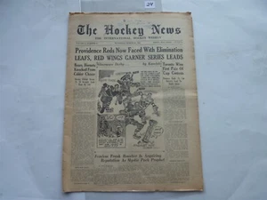 1948 MARCH 31 VINTAGE HOCKEY NEWS COVER LEAFS RED WING GARNER SERIE LEAD - Picture 1 of 10