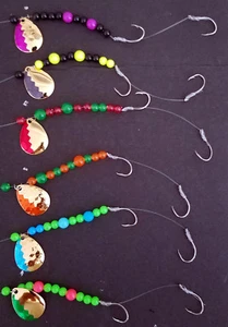 Colorado # 3 1/2 GOLD HEX, SMOOTH, Lake Erie Walleye Candy Worm Harness   - Picture 1 of 2
