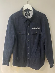 REBEL8 Mens Sherpa Denim Jacket Quilt Lined Mike Giant, L Streetwear, Skate,used - Picture 1 of 5