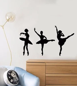 Vinyl Wall Decal Nursery Ballet Studio Dancing Ballerina Stickers (870ig) - Picture 1 of 3