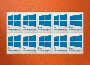 10 Stück Aufkleber für Fenster 11 Pro Blau Badge Logo Decal Cyan Farbe 22mm x 16mm - Bild 1 von 1