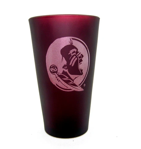 Florida State Seminoles NCAA Team Color Frosted Beer Pint Glass Cup 16 oz Red Cover