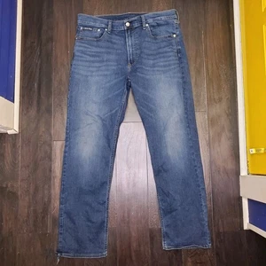 Calvin Klein Men’s Straight Fit Jeans Blue Denim Size 36x32 Classic *Hole In Leg - Picture 1 of 14