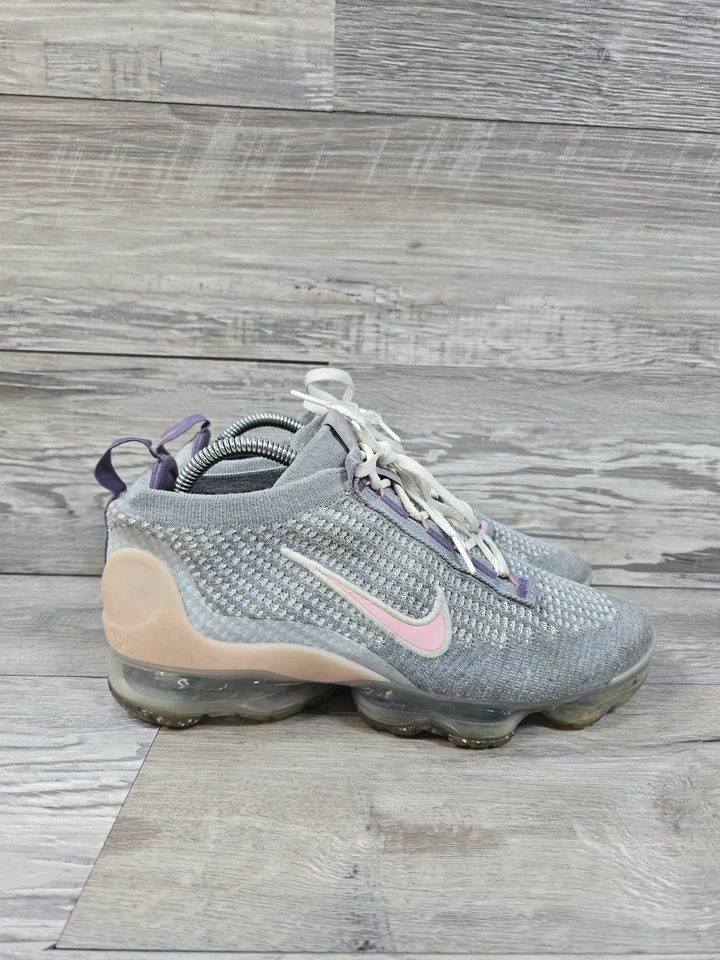 Nike Air VaporMax Zapatos Juveniles 2021 Flyknit DB1550-007 Gris Rosa 7Y (Mujer 8.5) Foto 1 de 4