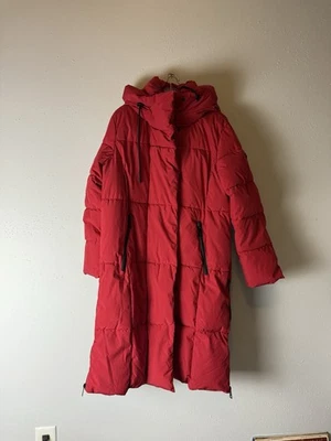 DKNY Women’s Winter Parka Medium Red Mid-length - Image 1 of 4