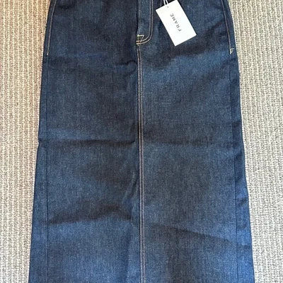 FRAME Women's Denim Midi Skirt, Size 28 – NWT - Image 1 of 4