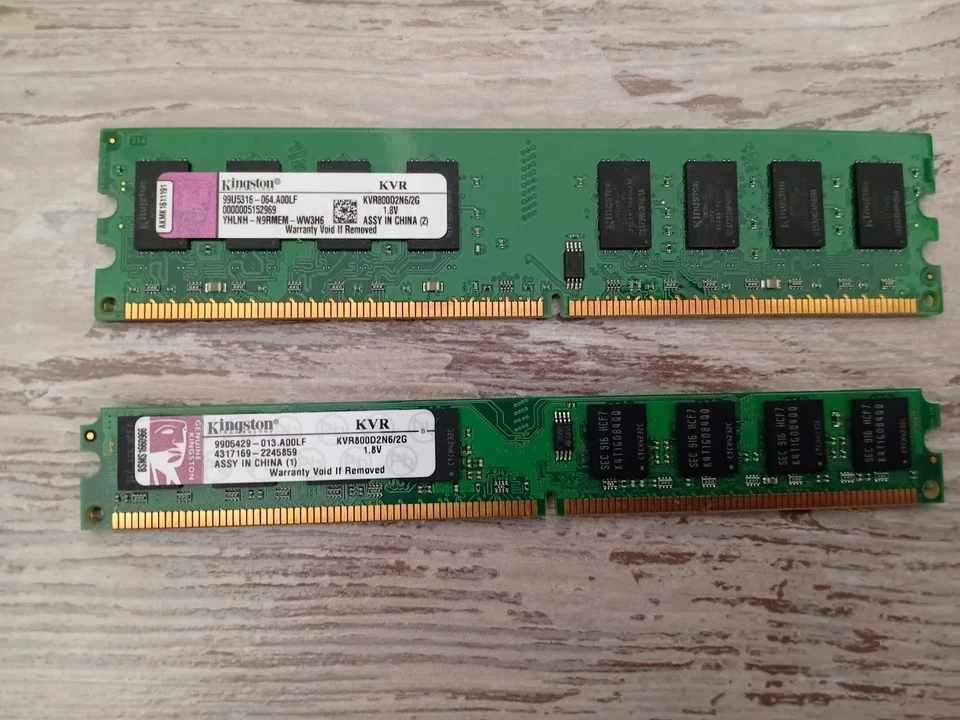 lot 2 barettes mémoires DDR2 6400 - 2 gb pc de bureau - Photo 1/1