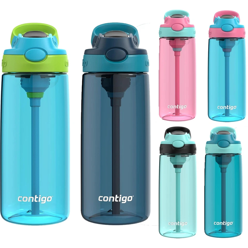 Contigo Kid's 20 oz. Garrafa de água de plástico Aubrey pacote com 2 - Imagem 1 de 1