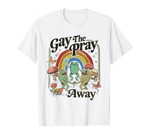 Camiseta Para Hombre XL Gay the Pray Away Blanca De Colección Frog Toad LGBTQ - Imagen 1 de 1