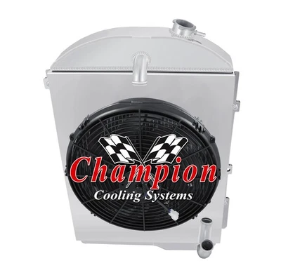 WR Champion 3 Row Radiator W/ 16" Fan and Shroud for 1938 Chevrolet Master - Image 1 of 4