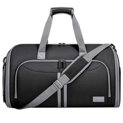 2-in-1 Black Travel Duffle & Suit Garment Bag with Shoe Compartment for Men W... Foto 1 de 4