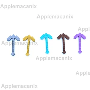 NEU Authentisch LEGO Minecraft Spitzhacke Minifigur Werkzeug Gold Diamant verzaubertes Holz Ir - Bild 1 von 1