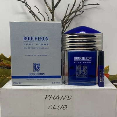 Boucheron Pour Homme 3,3 OZ Eau de Toilette Fraicheur Oriental Colonia Picante Foto 1 de 4