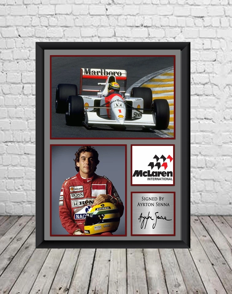 Ayrton Senna Signed Photo Print Poster Autographed Formula One Memorabilia - Image 1 of 2