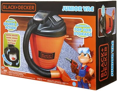 BLACK + DECKER JUNIOR SHOP VAC VACCUUM TOY REALISTIC SOUNDS & ACTION MISB 2017 - Image 1 of 4