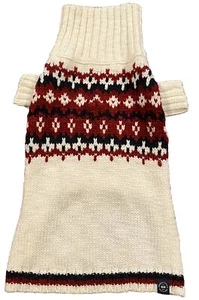 NWT AMERICAN EAGLE ABO Dog Pet Christmas Holiday Sweater L Large Red Navy - Picture 1 of 6