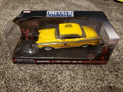Jada Metals Die Cast Deadpool 1957 Chevy Bel Air Taxi 1/24 - Image 1 of 4