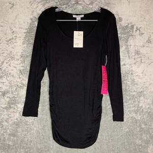 Emma's Expressions Women Long Sleeve Ruched Scoop Neck Maternity Shirt M NWT - Picture 1 of 10