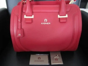 AIGNER außergewöhnliche abschließbare Henkeltasche * Rot * Neuwertig * - Bild 1 von 19