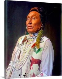 Medicine Man Native American Indian Canvas Wrapped 16x20 Vintage 1800s Photo Art - Picture 1 of 3