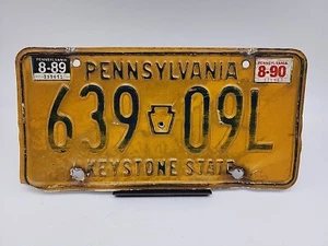 Vintage 1989 Pennsylvania Real Metal License Plate - Picture 1 of 2