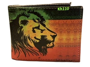 Lion Of Jamaica Print Bi-Fold Men's Wallet - Picture 1 of 4