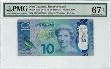 New Zealand, 2015-16 10 Dollars P-192a PMG 67 EPQ