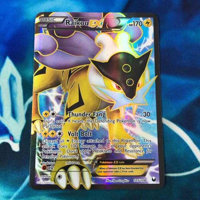 Pokemon Dark Explorers Full Art Ultra Rare Card - Raikou-EX 105/108