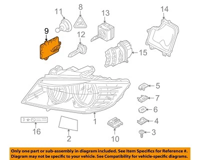 BMW OEM 09-13 Z4 Faro Faro Faro Luz-Módulo de Control 63117318327 Foto 1 de 2