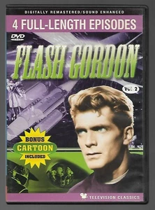 Flash Gordon, 4 Full Length Episodes, Vol 2, DVD, Bonus Cartoon, Preowned - Picture 1 of 2