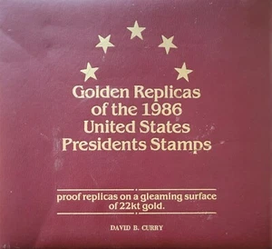 Golden Replicas of the 1986 United States President Stamps Complete 22k Gold Set - Picture 1 of 5