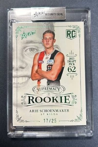 2024 Supremacy Rookies Arie Schoenmaker Platinum Green 17/25 - Picture 1 of 2