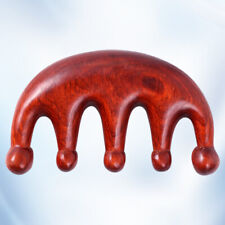  Red Wooden Massage Comb Wide Tooth Detangling Manual Scalp Massagers