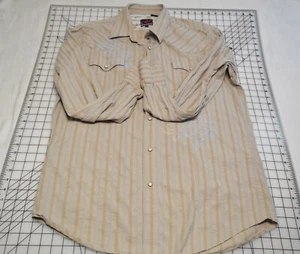 Camicia Roper Pearl Snap Western Wear manica lunga bottoni davanti XL marrone/blu cowboy - Foto 1 di 10