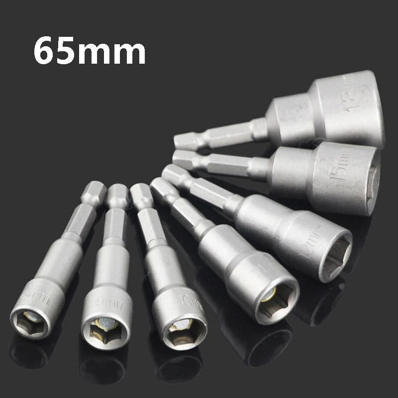 1/4" Hex Shank Drive Nut Magnetic Socket Wrench Screw Adapter Drill 6mm - 24mm - Image 1 of 4