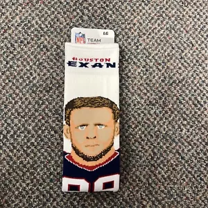 1 par de calcetines de tripulación Houston Texans JJ vatio #99 para adultos selfie grande - Imagen 1 de 1