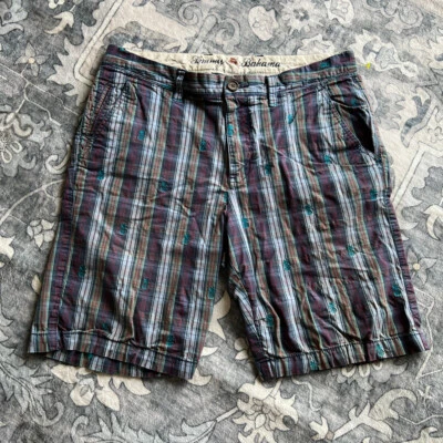 Pantalones Cortos Tommy Bahama Hombres 32 Cuadros Piña Bordados AOP Algodón Elástico Chinos Foto 1 de 4