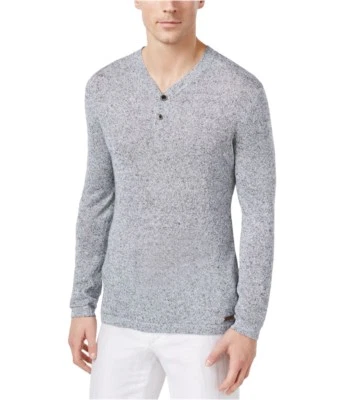 Tasso Elba Men's Marled Linen Henley Sweater, Blue Marl, Size XXL - Image 1 of 3