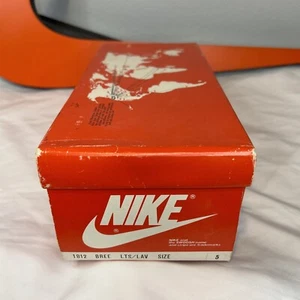 VTG 80s NIKE Orange Shoe Box EMPTY 1812 BREE World Map BOX & Lid ONLY No Shoes - Picture 1 of 8