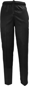 NWT SIZE SMALL BLACK Natural Uniforms Classic 6 Pocket Black Chef Pants - Picture 1 of 6