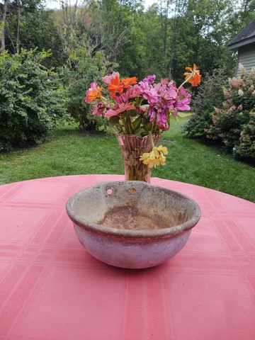 Vintage Steel Cow/Pig Watering Bowl Cover