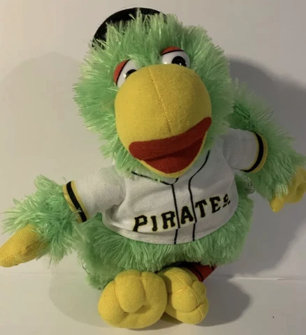 Pittsburgh Pirates 12” Parrot Plush Stuffed Mascot MLB Baseball White Jersey Cover